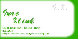 imre klink business card